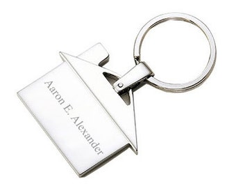 Engraved House Keychain