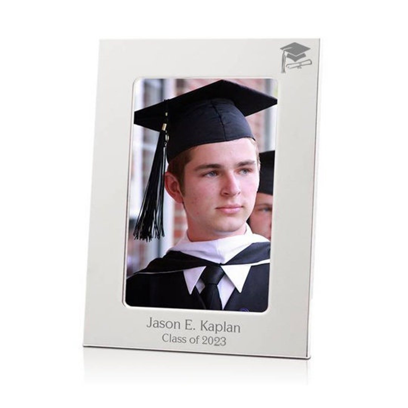 Engraved Custom Silver Graduation Frame 4x6 Class of 2023 Personalized Graduation Gift Grade