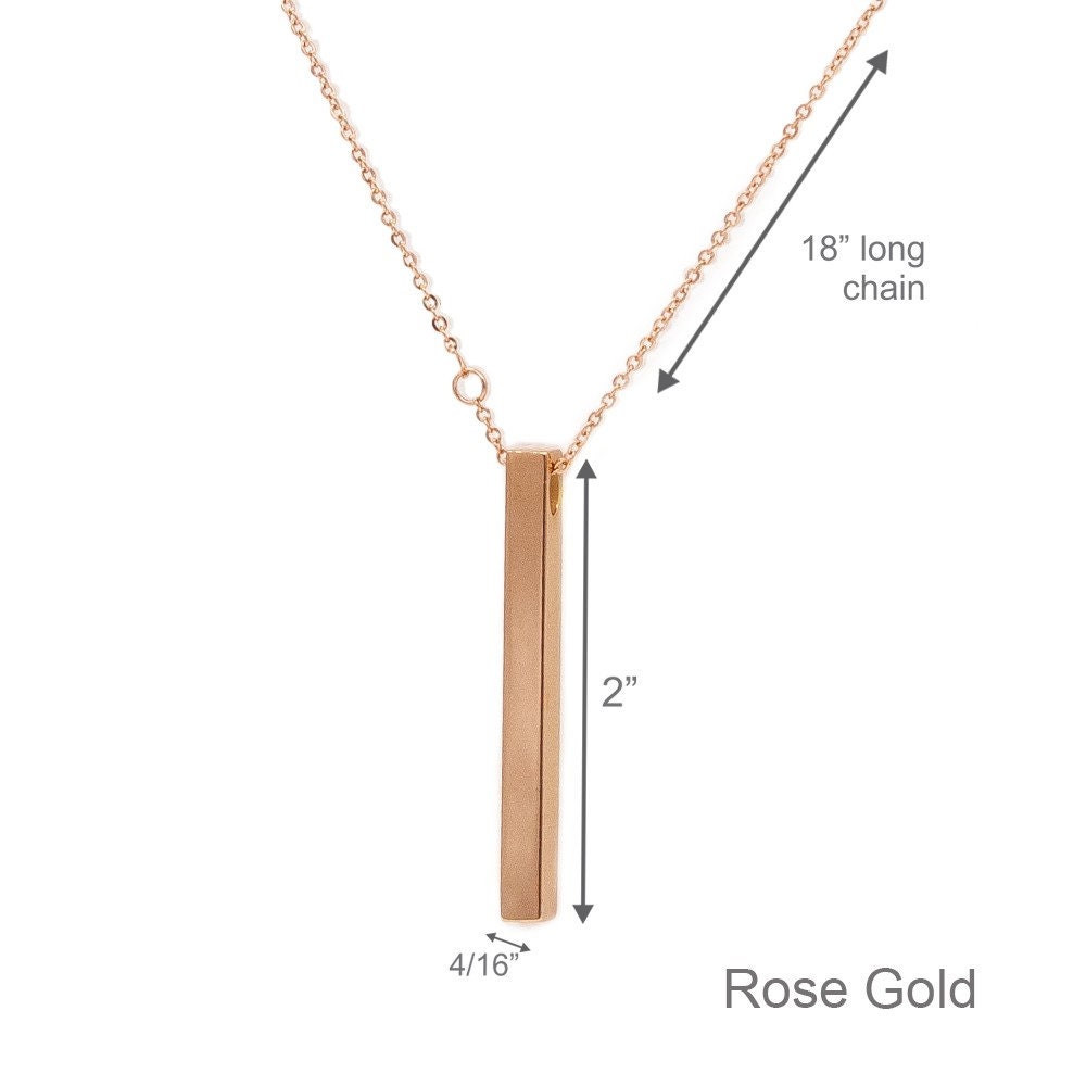 Pillar bar cheap necklace engraved