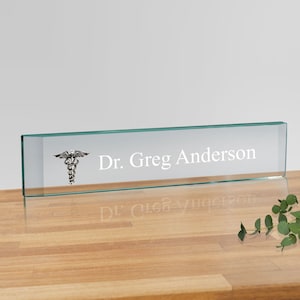Glass name plate deals