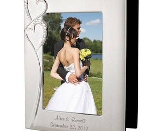 Engraved Personalized Silver Wedding Photo Album