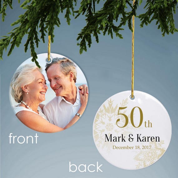 50th wedding anniversary christmas ornament
