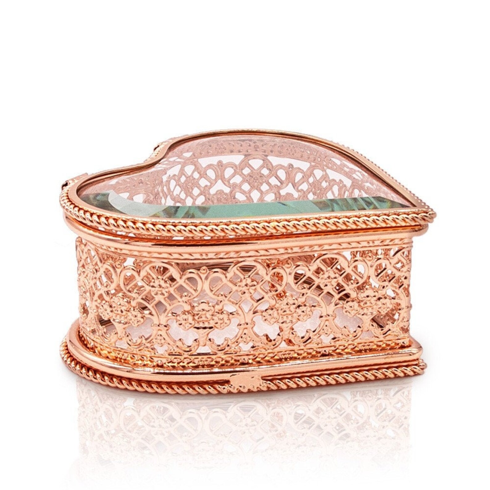 Personalized Rose Gold Heart Jewelry Box Love You Always Best Etsy