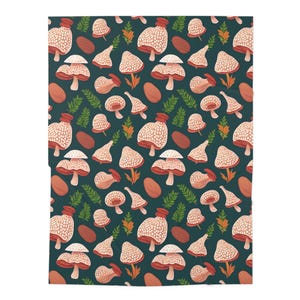 Mushroomcore Baby Blanket, Cottagecore Forest Fungi Nursery Decor