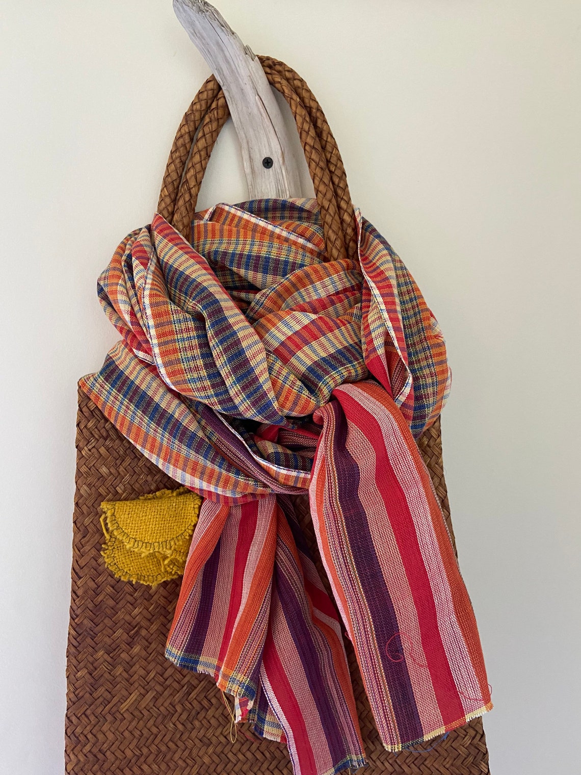 Spring cotton scarf/ head scarf Thai fisherman style pattern Etsy