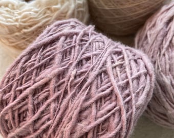 Organic handspun cotton yarns / purple pink