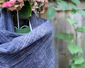 All natural handspun hand woven cotton wrap/ shawls / Ebony