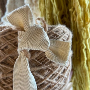 Organic handspun undyed natural  brown cotton yarn: medium size yarn