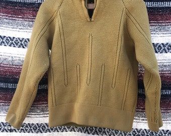 Mustard Yellow Wool Pullover: XS