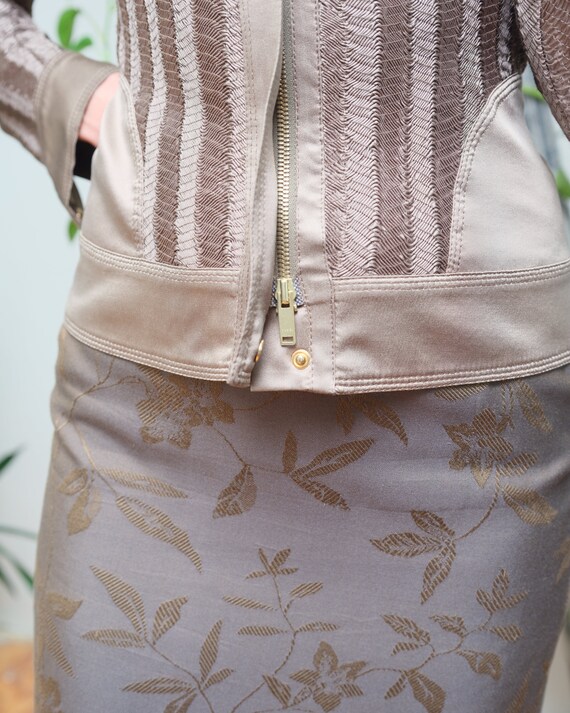Gucci S/S 2005 Silk Jacket Shirt Taupe Olive Gree… - image 6