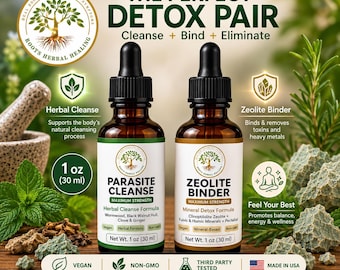Natural Parasite Cleanse + Zeolite Binder | Maximum Strength Herbal Detox Wellness Essential Supplements