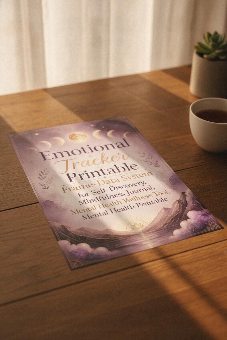 Emotional Tracker Printable, Frame-data System for Self-discovery, Mindfulness Journal, Mental ...