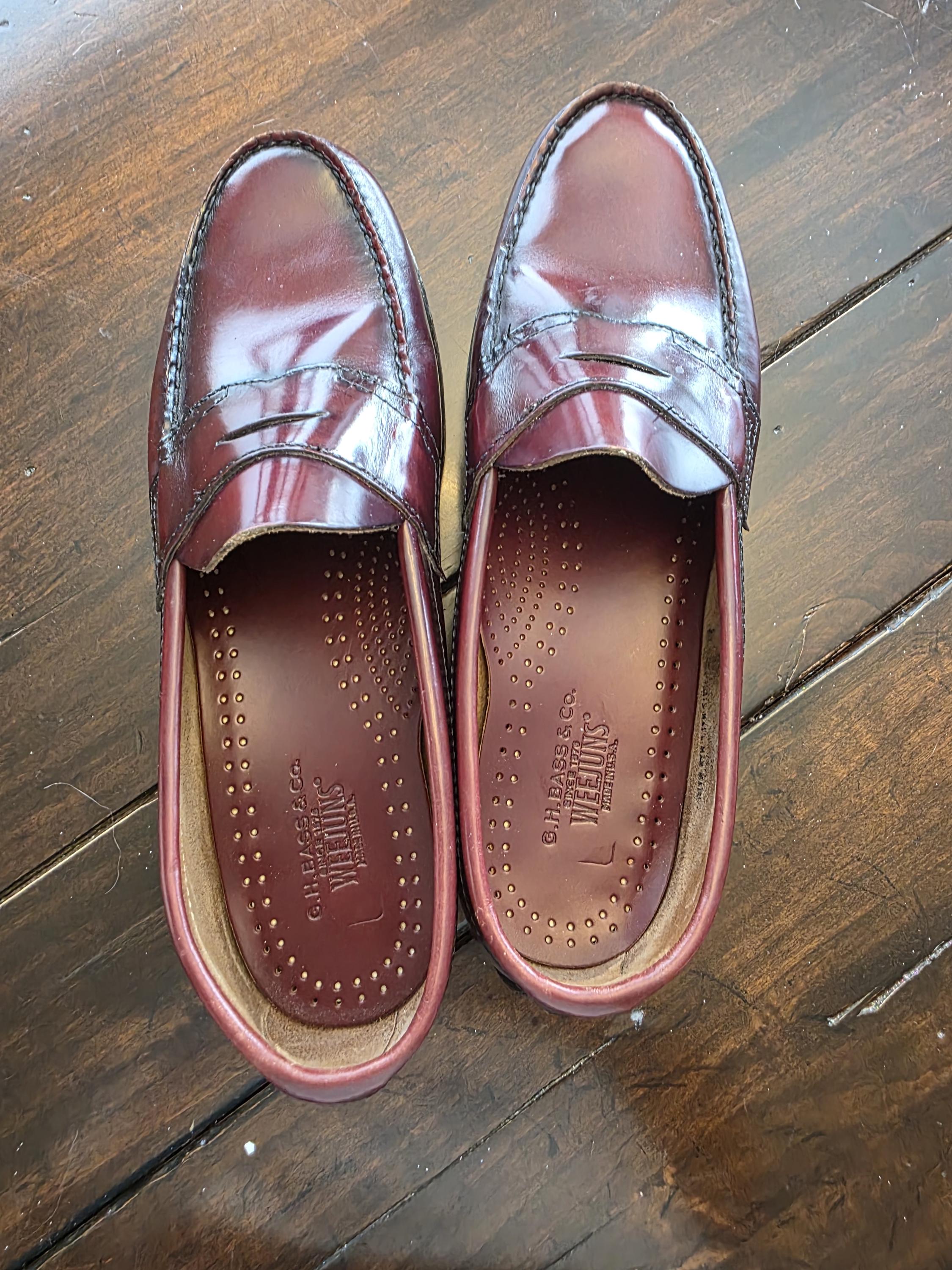 Vintage 90s Lands End Oxblood Leather Tassel Loafers Preppy Ivy USA 11 W 440358 DEXTER PENNY LOAFERS Mens Sz 9.5 D Shoes Vtg USA Burgundy  main image 4