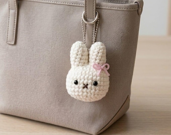 Crochet Rabbit Keychain Pattern Pdf, Amigurumi Bunny Bag Charm, Rabbit Bag Charm, Mini Bunny, Rabbit Crochet, Gift For Her, Beginner