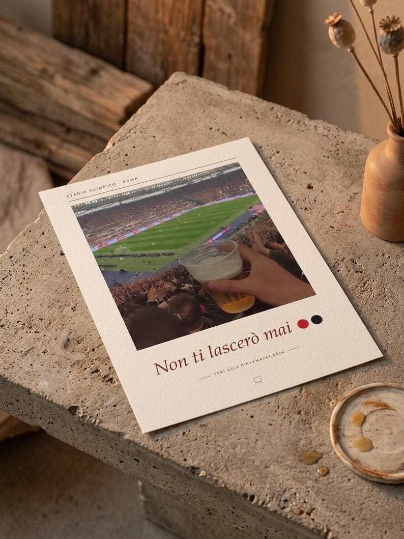AC Milan Poster | Away Supporters at Stadio Olimpico Rome | Forza Milan Wall Art | Football Fan Gift | Fine Art Giclée Print image 6