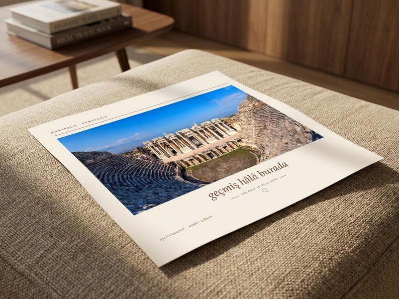 Hierapolis Photography Print | Pamukkale Turkey Ancient Ruins Wall Art | Roman Theatre Poster | Unframed Fine Art Giclée Print image 4
