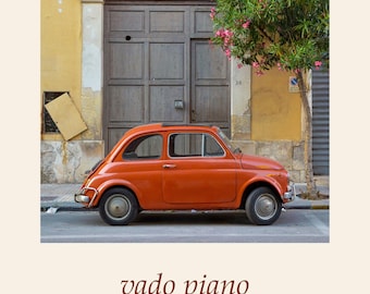 Photographie Fiat 500 Sicile | Affiche vintage | Poster de voyage en Italie | Impression giclée d'art sans cadre