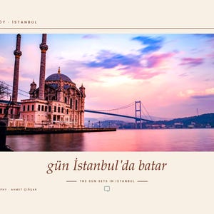 Istanbul Sunset Photography Print | Ortaköy Bosphorus Wall Art | Turkey Travel Poster | Unframed Fine Art Giclée Print bild 2