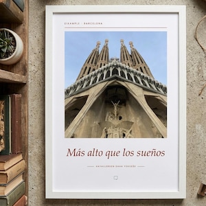 Framed Sagrada Família Barcelona Poster | Gaudí Architecture Wall Art | Spain Travel Print, Cathedral Decor, Fine Art Giclée Print