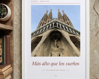 Framed Sagrada Família Barcelona Poster | Gaudí Architecture Wall Art | Spain Travel Print, Cathedral Decor, Fine Art Giclée Print