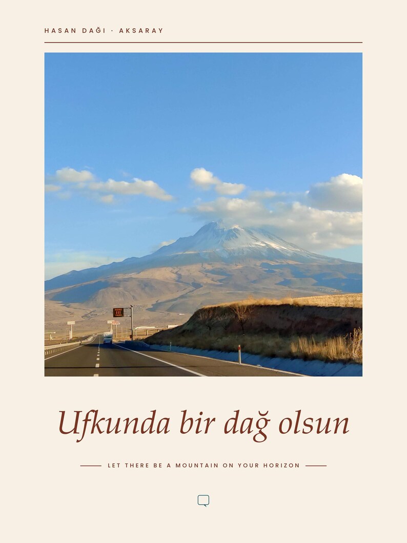Photographie du Mont Hasan | Paysage de Turquie | Affiche de voyage Aksaray | Impression giclée d'art sans cadre image 1