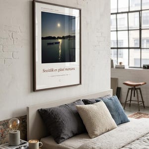 Moon Over Lake Poster | Adana Seyhan Lake Wall Art | Turkey Night Sky Photography Print, Blue Bedroom Decor, Fine Art Giclée Print bild 3