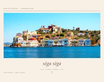 Kastellorizo Greece Photography Print | Colorful Greek Island Wall Art | Mediterranean Coastal Poster | Unframed Fine Art Giclée Print