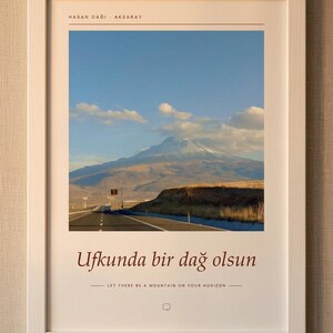 Framed Mount Hasan Photography Print | Turkey Landscape Wall Art | Aksaray Fine Art Poster | Nature Giclée Print 画像 3