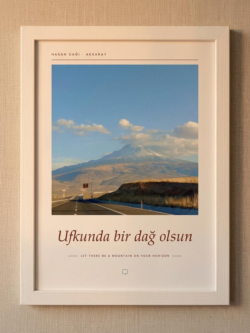 Framed Mount Hasan Photography Print | Turkey Landscape Wall Art | Aksaray Fine Art Poster | Nature Giclée Print 画像 3