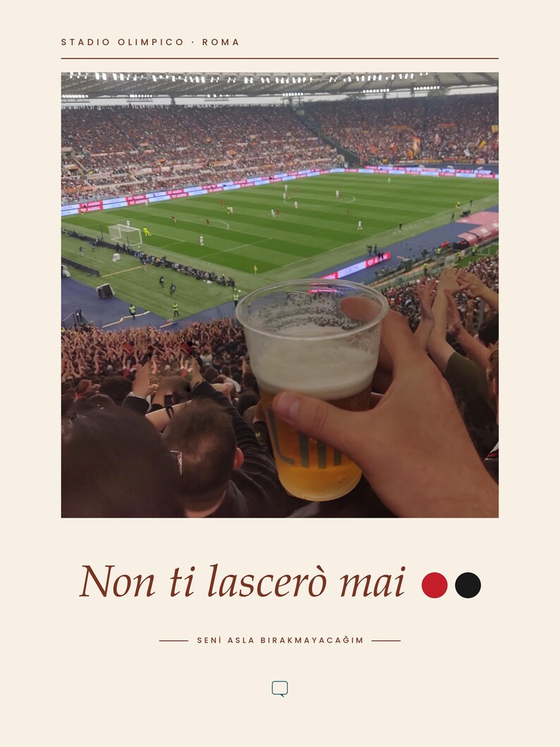 Framed AC Milan Poster | Away Supporters at Stadio Olimpico Rome | Forza Milan Wall Art | Football Fan Gift image 2