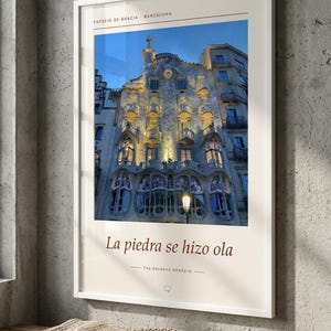 Impresión fotográfica de Casa Batlló / Barcelona España Arte mural / Cartel de viaje de Gaudí / Impresión Giclée de bellas artes sin enmarcar imagen 8