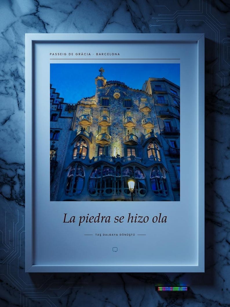 Framed Casa Batlló Photography Print | Barcelona Spain Wall Art | Gaudí Fine Art Poster | Architecture Giclée Print zdjęcie 4