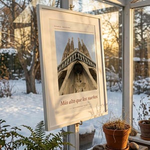Framed Sagrada Família Barcelona Poster | Gaudí Architecture Wall Art | Spain Travel Print, Cathedral Decor, Fine Art Giclée Print bild 6