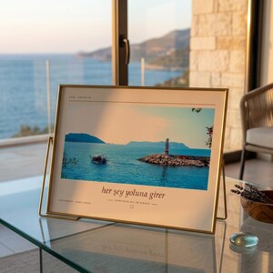 Kaş Lighthouse Photography Print | Antalya Turkey Coastal Wall Art | Mediterranean Sea Poster | Unframed Fine Art Giclée Print afbeelding 4