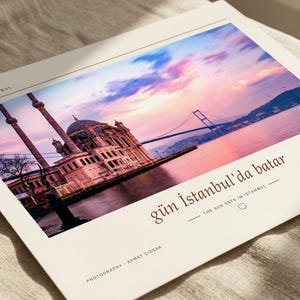 Istanbul Sunset Photography Print | Ortaköy Bosphorus Wall Art | Turkey Travel Poster | Unframed Fine Art Giclée Print bild 1