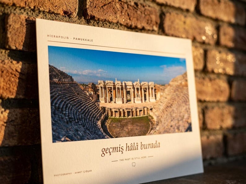 Hierapolis Photography Print | Pamukkale Turkey Ancient Ruins Wall Art | Roman Theatre Poster | Unframed Fine Art Giclée Print image 2