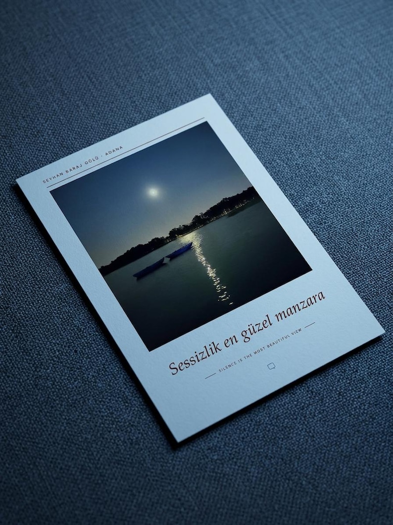 Moon Over Lake Poster | Adana Seyhan Lake Wall Art | Turkey Night Sky Photography Print, Blue Bedroom Decor, Fine Art Giclée Print bild 8
