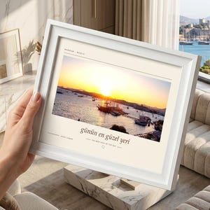 ボドルムの夕日写真プリント | トルコ・ムーラ県の海岸壁掛けアート | 地中海ポスター | 額装なしファインアートジクレープリント 画像 4