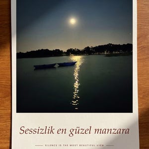 Moon Over Lake Poster | Adana Seyhan Lake Wall Art | Turkey Night Sky Photography Print, Blue Bedroom Decor, Fine Art Giclée Print bild 4