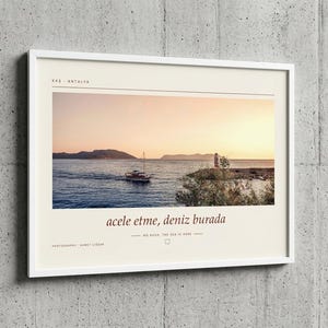 Kaş Sunset Photography Print | Antalya Turkey Coastal Wall Art | Mediterranean Sea Poster | Unframed Fine Art Giclée Print image 2