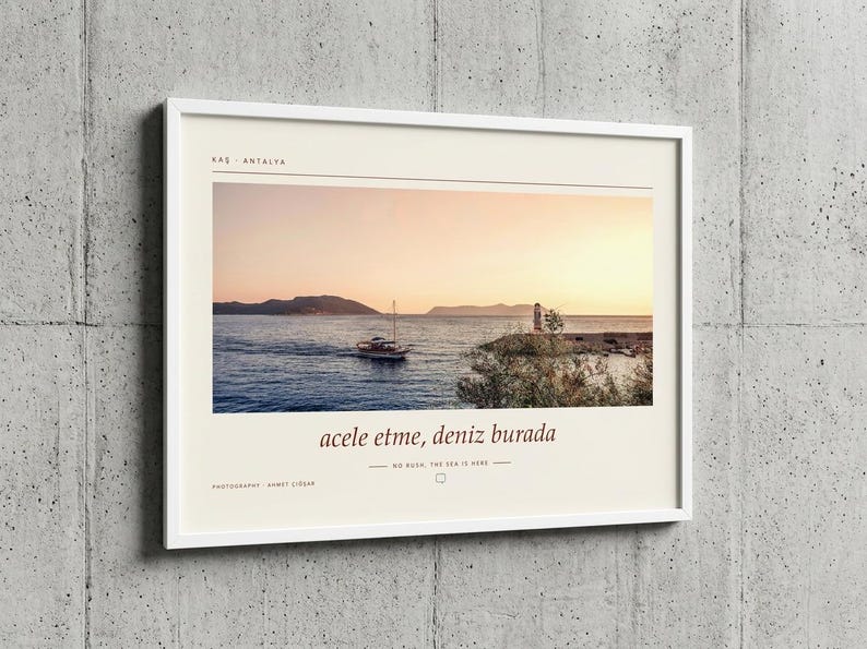 Kaş Sunset Photography Print | Antalya Turkey Coastal Wall Art | Mediterranean Sea Poster | Unframed Fine Art Giclée Print image 2