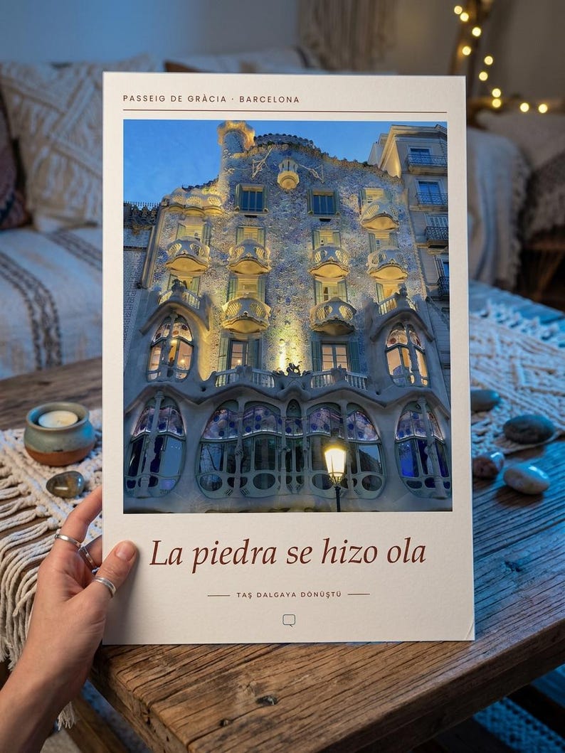 Impresión fotográfica de Casa Batlló / Barcelona España Arte mural / Cartel de viaje de Gaudí / Impresión Giclée de bellas artes sin enmarcar imagen 3