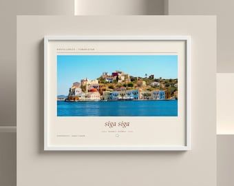 Framed Kastellorizo Greece Photography Print | Colorful Greek Island Wall Art | Mediterranean Coastal Poster | Fine Art Giclée Print