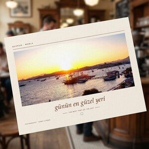 Framed Bodrum Sunset Photography Print | Muğla Turkey Coastal Wall Art | Mediterranean Sea Poster | Fine Art Giclée Print image 4