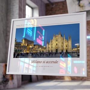 Milan Photography Print | Piazza del Duomo Wall Art | Milan Italy Travel Poster | Unframed Fine Art Giclée Print afbeelding 7