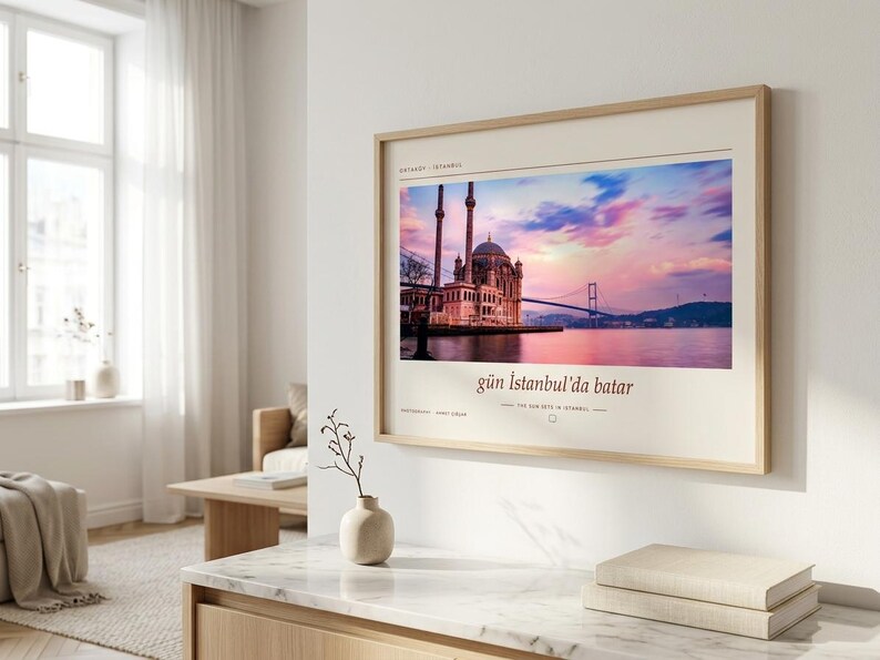 Istanbul Sunset Photography Print | Ortaköy Bosphorus Wall Art | Turkey Travel Poster | Unframed Fine Art Giclée Print bild 4