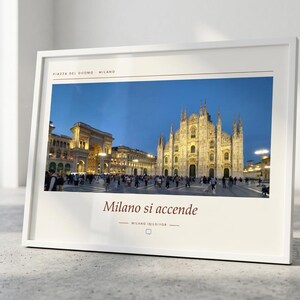Milan Photography Print | Piazza del Duomo Wall Art | Milan Italy Travel Poster | Unframed Fine Art Giclée Print afbeelding 2