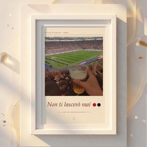 Framed AC Milan Poster | Away Supporters at Stadio Olimpico Rome | Forza Milan Wall Art | Football Fan Gift image 4