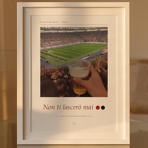 AC Milan Poster | Away Supporters at Stadio Olimpico Rome | Forza Milan Wall Art | Football Fan Gift | Fine Art Giclée Print image 5