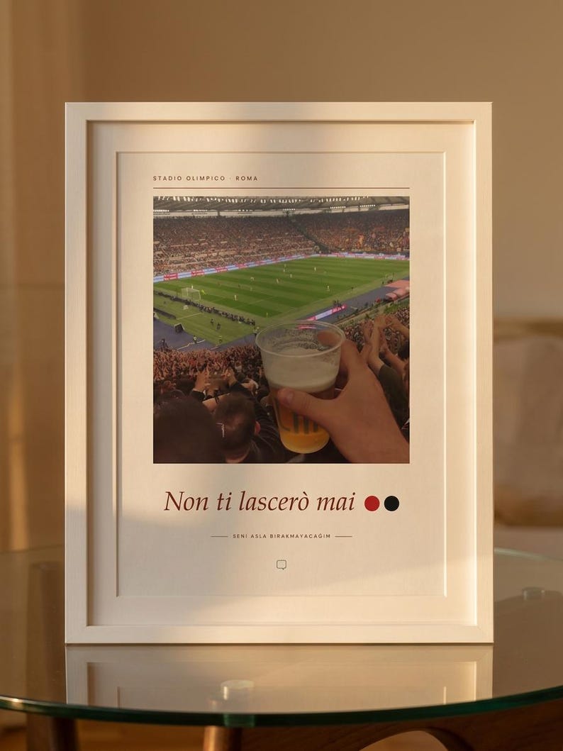 AC Milan Poster | Away Supporters at Stadio Olimpico Rome | Forza Milan Wall Art | Football Fan Gift | Fine Art Giclée Print image 5
